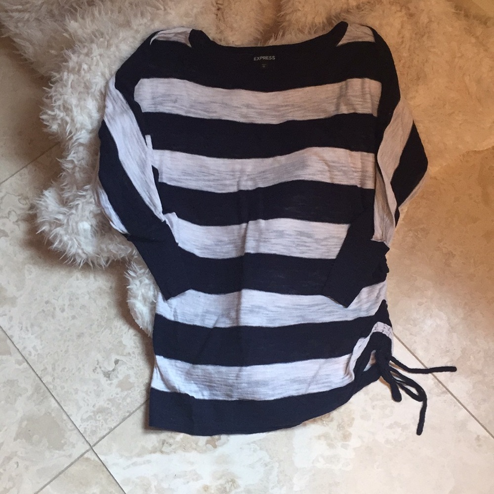 Express Navy & White Stripe Sweater Size XS